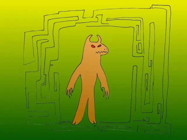 Labirynt minotaura - czy potwór znajdzie drogę wyjścia?